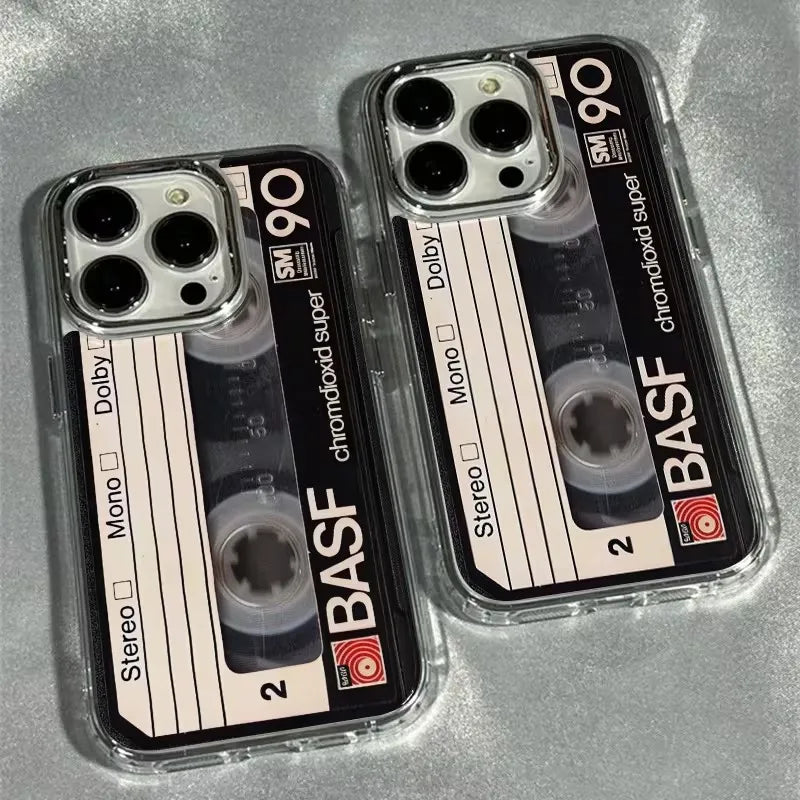 intage Cassette Tape Photo Frame Soft Phone Case For iPhone 17 16 15 14 13 12 11 Pro Max X XS XR 7 8 Plus 16E Shockproof Cover