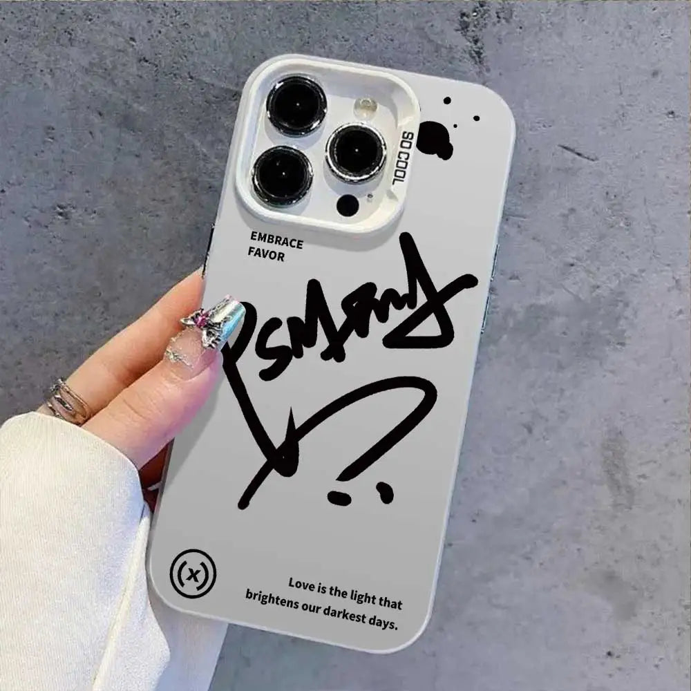 Case For Motorola Moto G84 5G G04 G14 G10 G20 G30 G04S G24 G34 G13 G23 G53 G22 E32S E22i Creative Design Silver IMD Phone Cover
