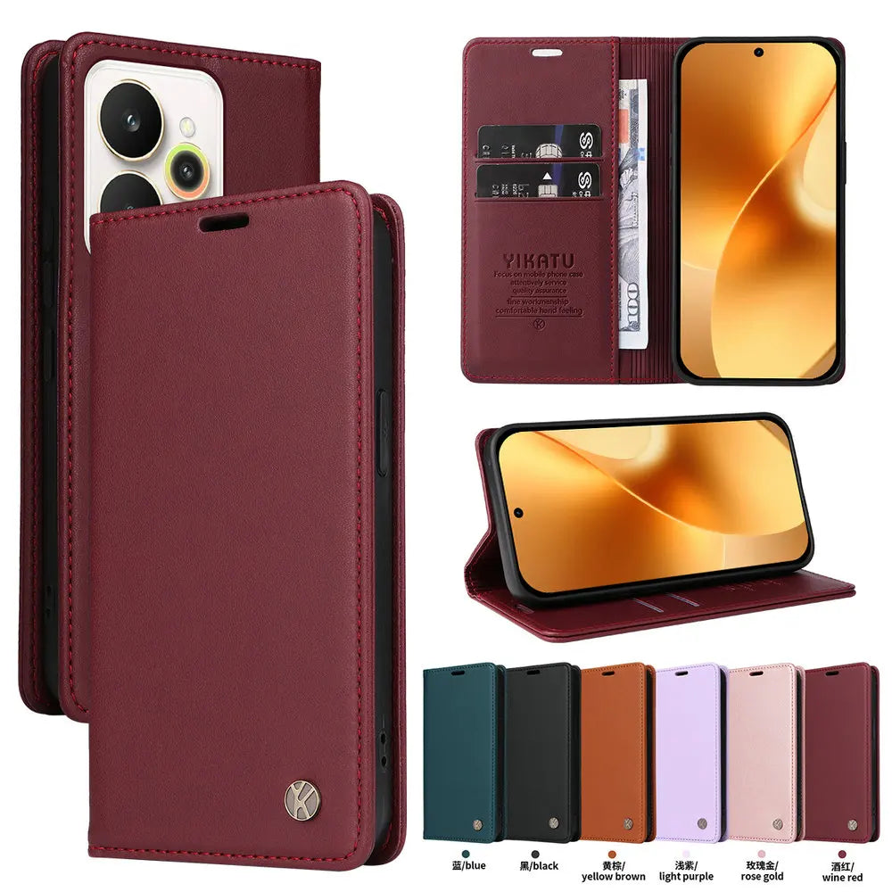 For Realme 15 Pro 5G Magnetic Leather Flip Book Funda For OPPO Realme 12 13 14 16 Pro Plus Case Realmi 16 Pro 15T 14T Cover