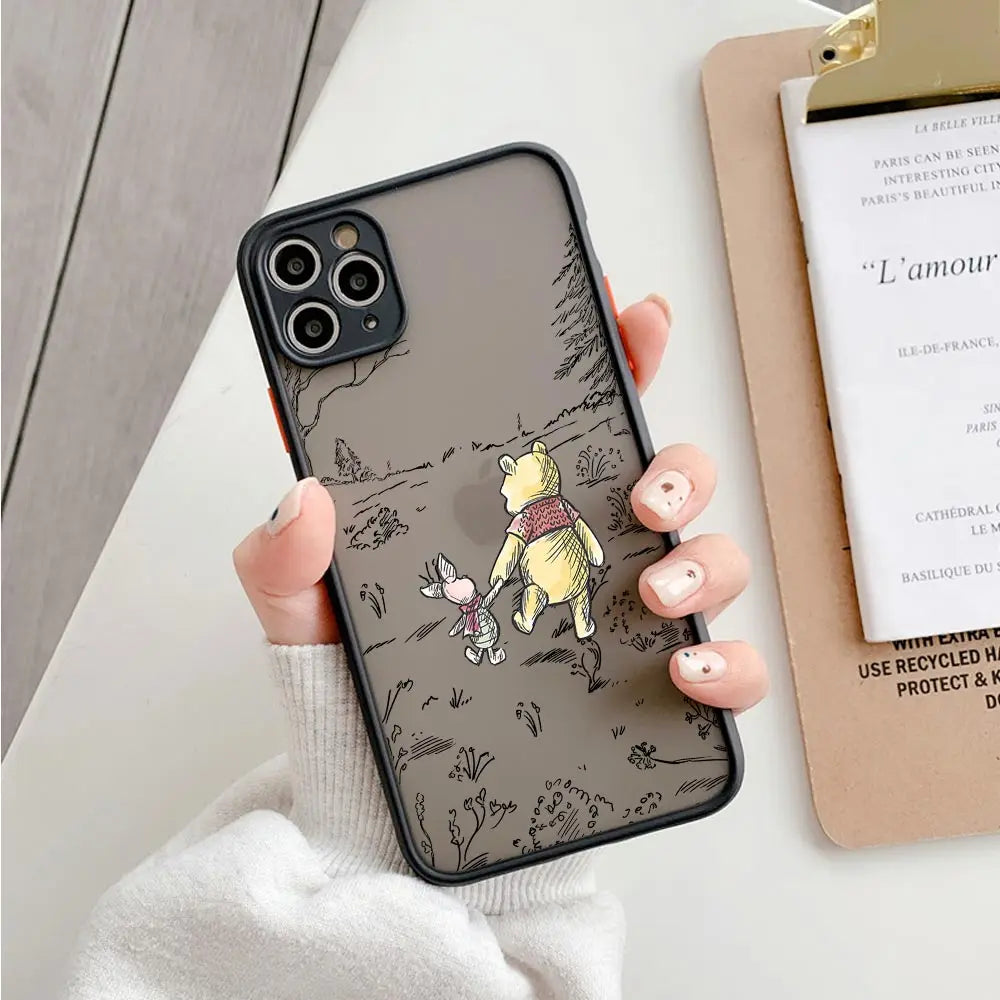 Winnie The Pooh Disney Honey Matte Translucent Case For iPhone 17E 17 16 16E 15 14 13 12 11 Pro Max 17 Air 7 8 Plus XR XS Cover