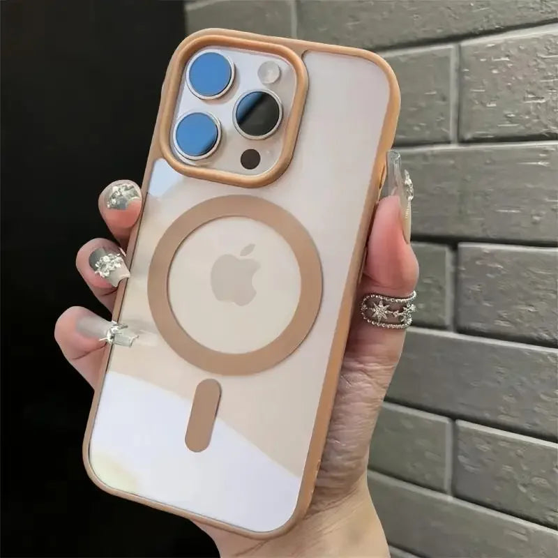 Transparent For Magsafe Magnetic Case For iPhone 16 17 Air 16e 15 14 Plus 13 12 11 Pro Max Wireless Charging  Hard Protect Cover