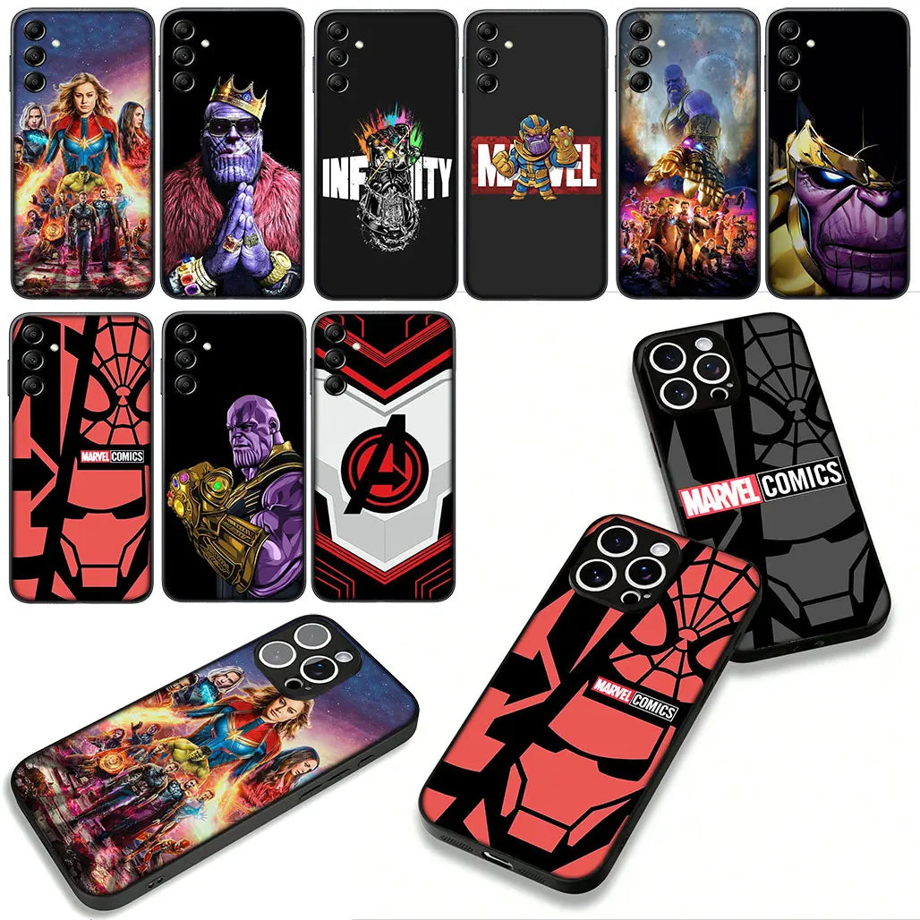 Cover Avengers Marvel Thanos Ironman for Samsung Galaxy A36 A17 A26 A07 A35 A54 A53 A13 A33 A34 S8 S9 S20 S21 FE S10 Plus Case