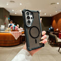 Shockproof Armor Bumper Glitter Clear Phone Case For Samsung Galaxy S26 Ultra S25 S24 Plus S23 For Magsafe Wireless Charge Cover
