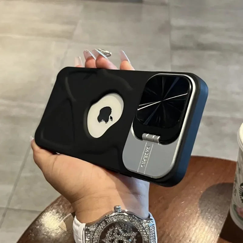 Logo Hole Lens Hidden Holder Macsafe Magnetic Phone Case for IPhone 11 12 13 14 15 Pro Max Plus I15 Magsafe Silicone Soft Cover
