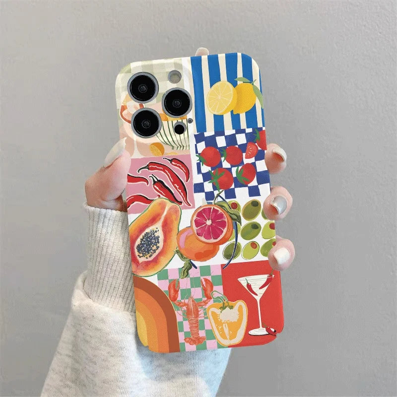 Summer Casual Fruit Patchwork Phone Case for Xiaomi Redmi Note 15 14 13 12 11 Pro Plus 4G 5G 15C 14C 13C 12C 10 10C 9A 9C Cover