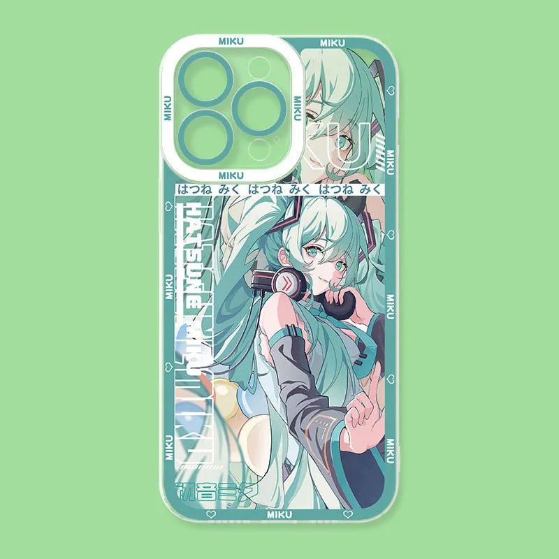 Lovely H-Hatsunes Kawaii M-Miku Phone Case For iPhone 17 Air 15 14 13 12 11 Pro Max 16 15 14 Plus Shockproof Soft Silicone Cover