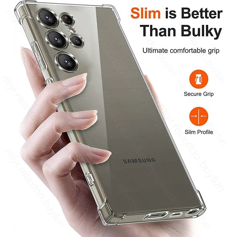 Anti-Yellow Transparent Soft Cover For Samsung S25 S26 Ultra Case Clear Crystal Shockproof Coque Samsang S 25 Edge S25Ultra S25+