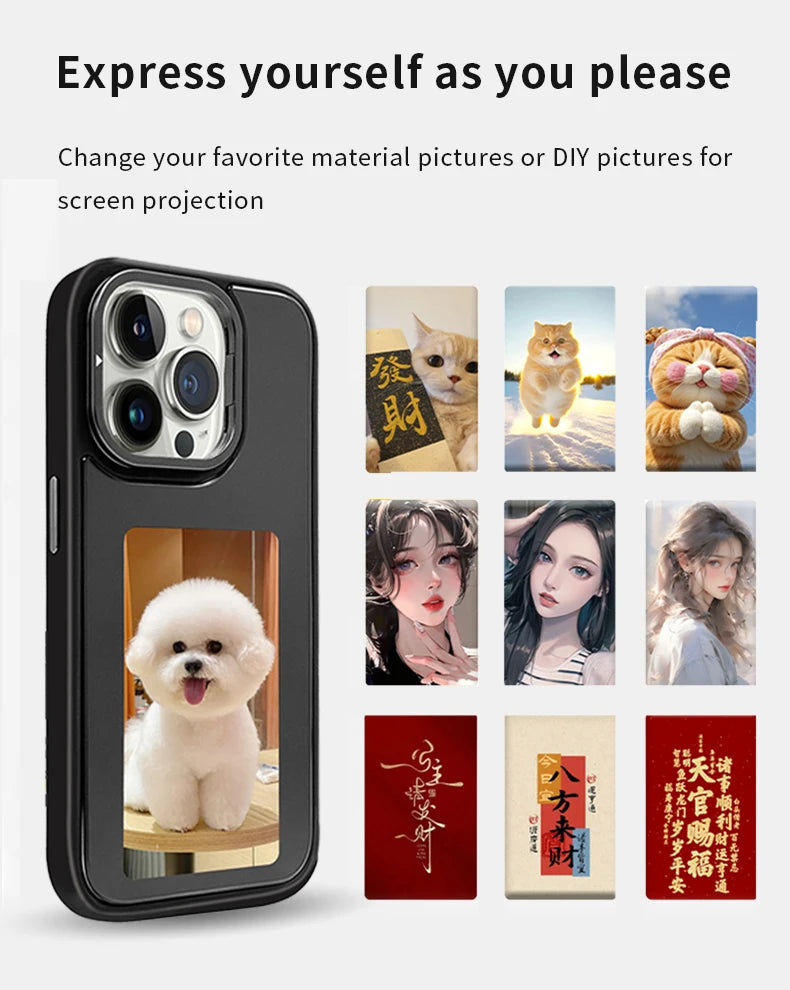 Phone Case E-ink Screen NFC Function for Apple Phone iPhone 15/14/13 ProMax Phone Cover Wireless Image Transmission 4-Color Disp