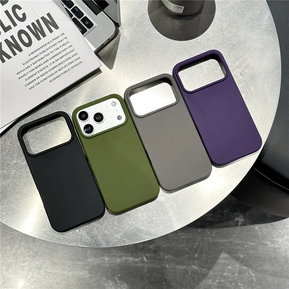 Matte TPU Half Pack Design soft silicone phone case for iPhone 17 16 15 14 13 12 11 Pro Max Plus shockproof back cover