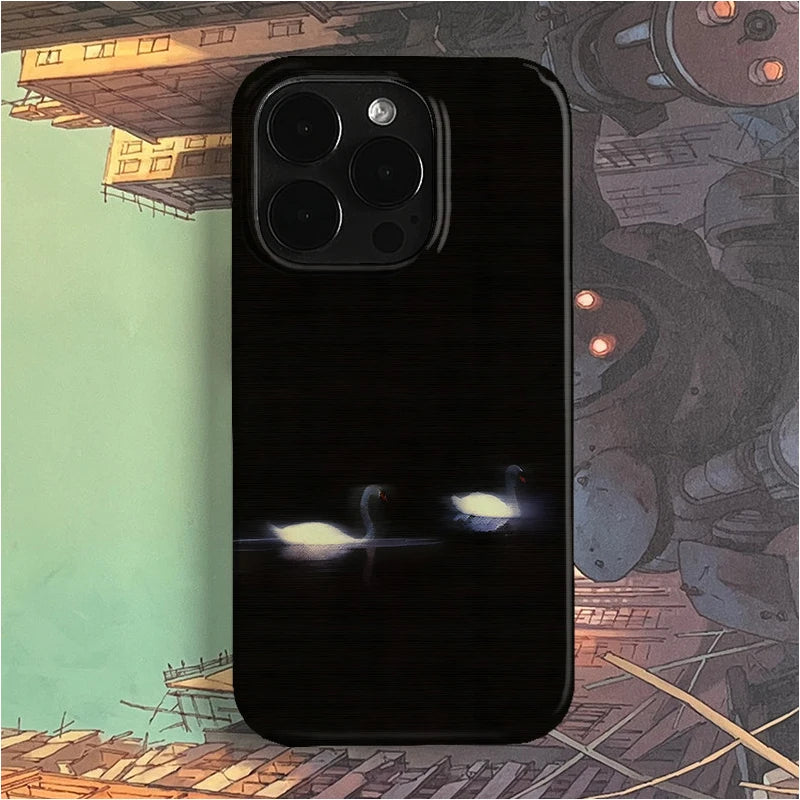 Advanced Luxury Swan Pattern Phone Case For iPhone 17 Air 16 Pro Max 15 14 Plus 13 12 Mini 11 Pro Shockproof Silicone Back Cover