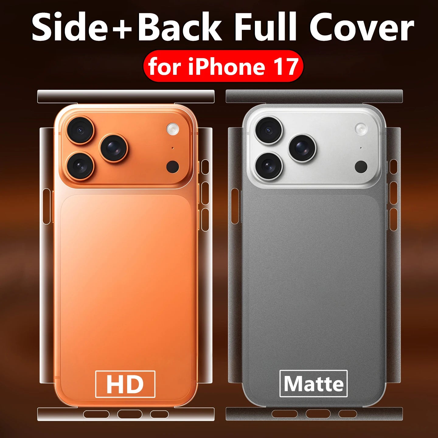 3/2/1Set Flexible TPU Hydrogel Film Sidr Back Full Cover Screen Protectors for IPhone 17/17 Pro/17 Air/17 ProMax