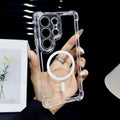 for Magsafe Airbag Shockproof Case for Samsung S26 S25 S24 S23 Ultra Plus S22 S21 FE A57 A56 A35 A05s A54 Clear Magnetic Cover