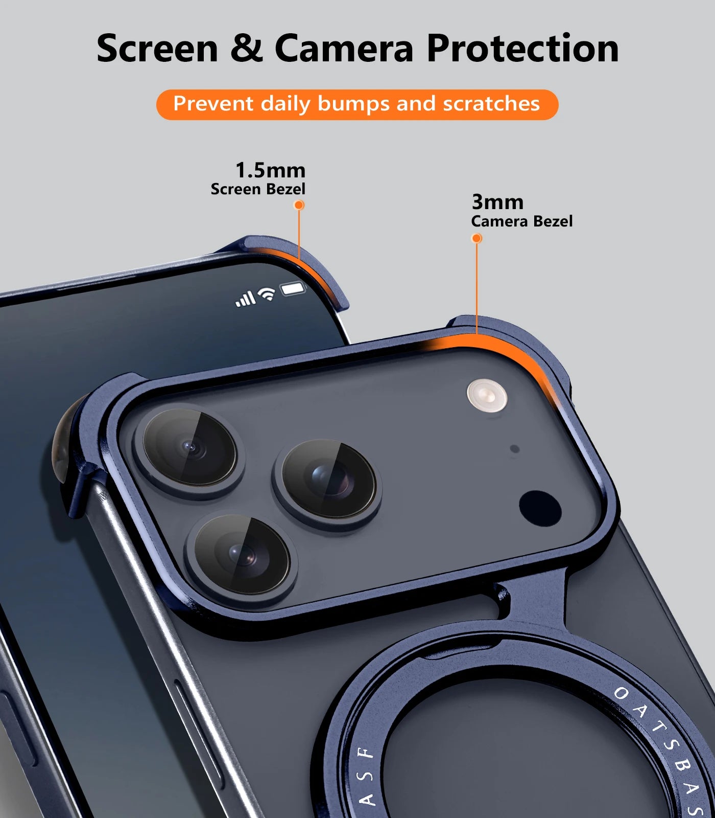 Eary Z Shape for iPhone 17 Pro Max Case With Stand 360°Rotate Magnetic Stand Frameless Shockproof Protectoive 17 Pro Phone Cover