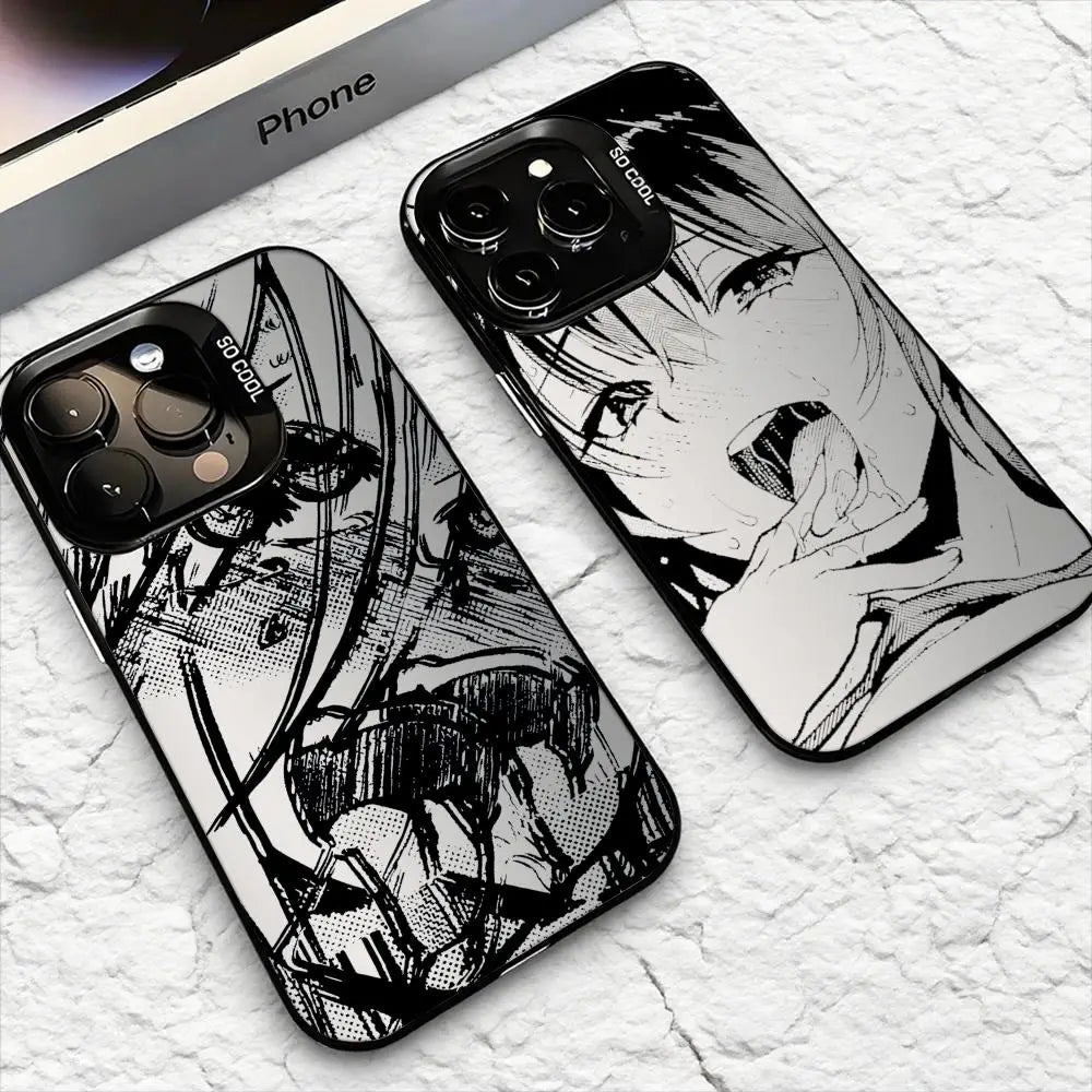 girl trend Anime Phone Case For iPhone 17 16 15 14 13 12 Pro Max Air Matte Laser Aurora Shockproof Funda