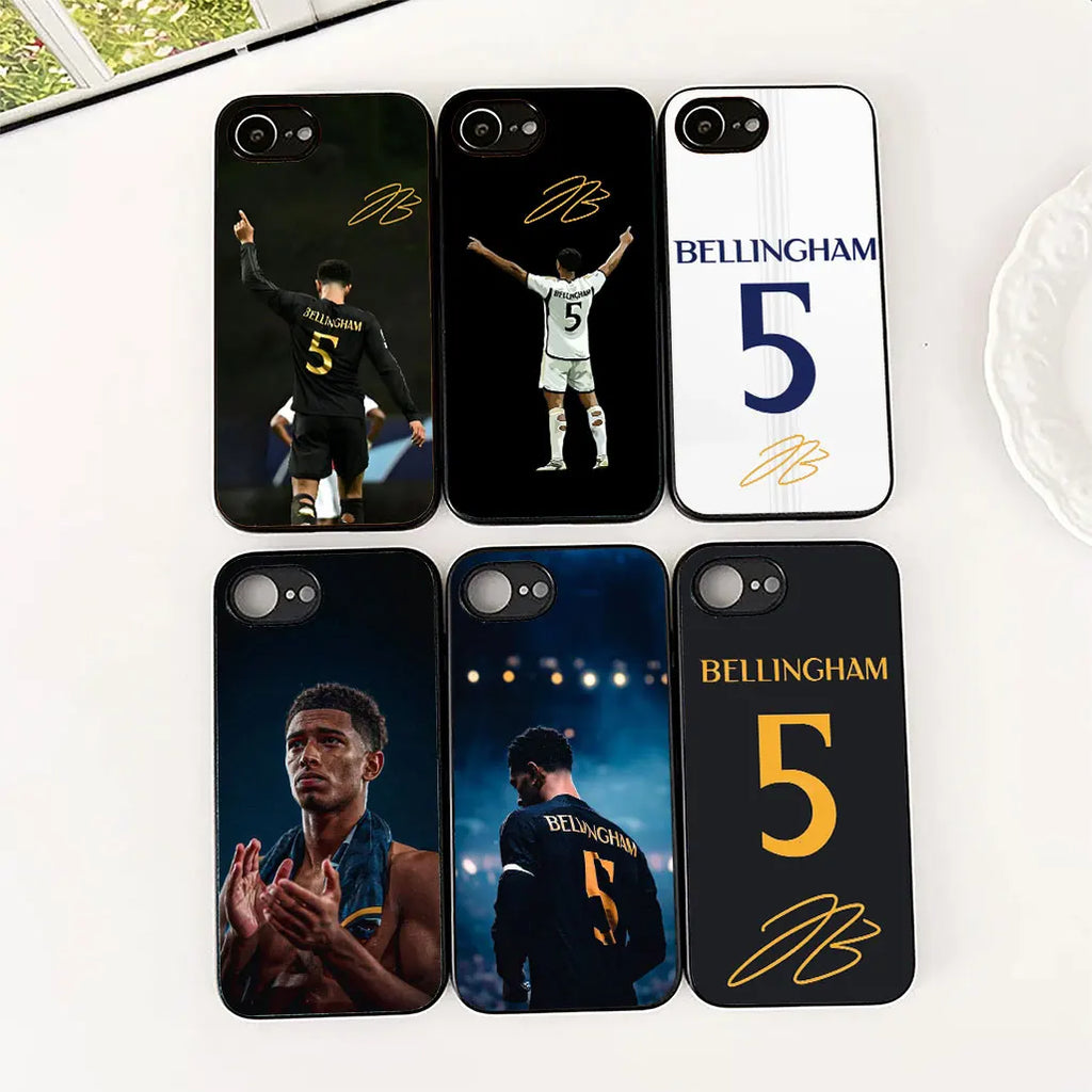 Cover for Samsung Galaxy S20 S22 S21 FE Ultra Plus A07 A17 A15 A16 A25 A57 A37 Phone Case Soccer No 5 B-Bellinghams Football No5
