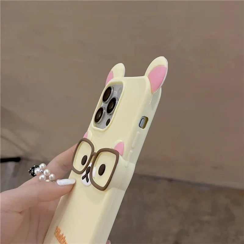 3D Rotate Lollipop Rilakkuma Cartoon Silicon Soft Phone Case for iPhone 17 16 Pro Max 15 Plus 14 Pro 13 12 11 7 8 Plus 5 5S SE