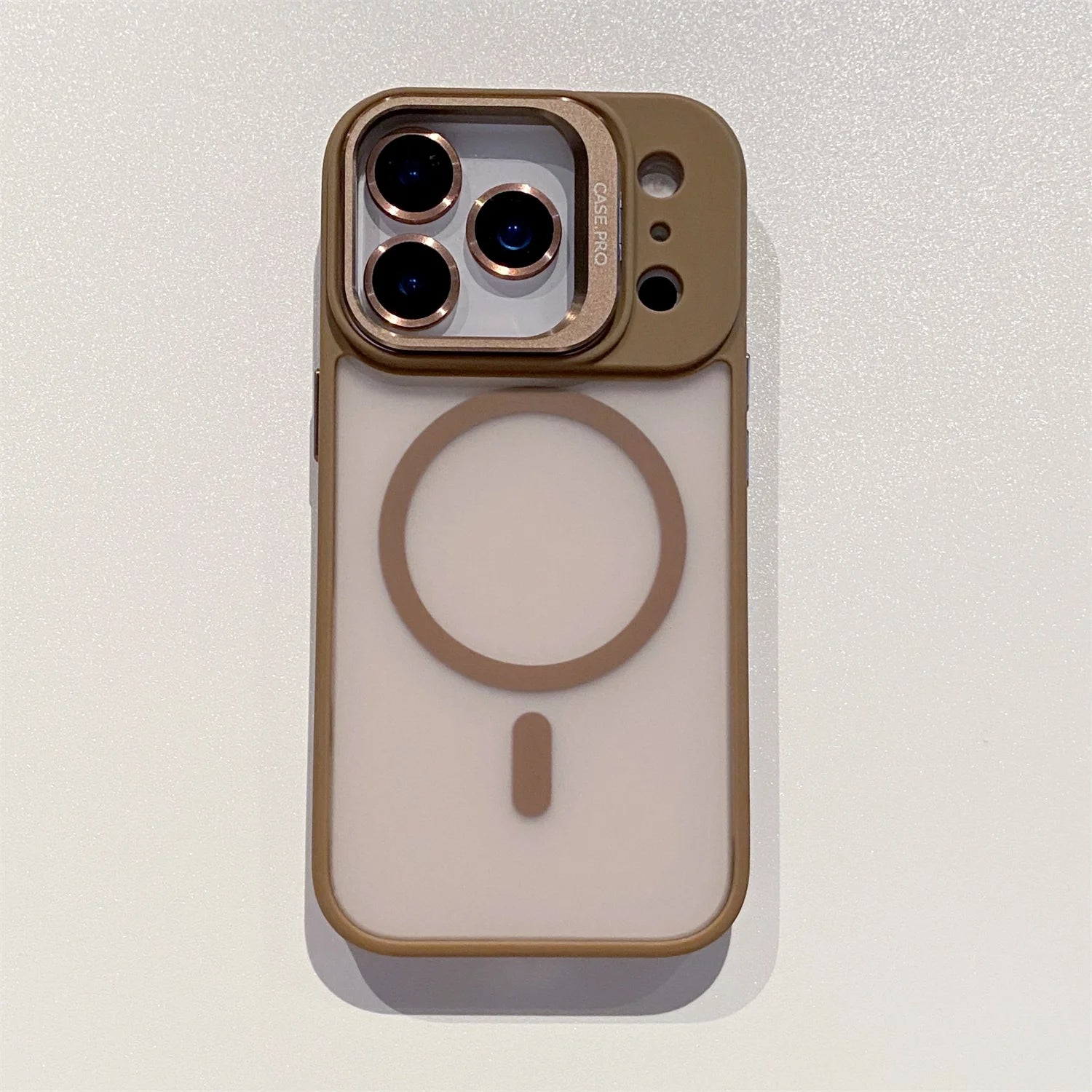 Luxury Matte Magsafe Magnetic With Lens film bracket Phone Case For iPhone 11 12 13 14 15 16 17 Air ProMax Hard PC Bumper Cover