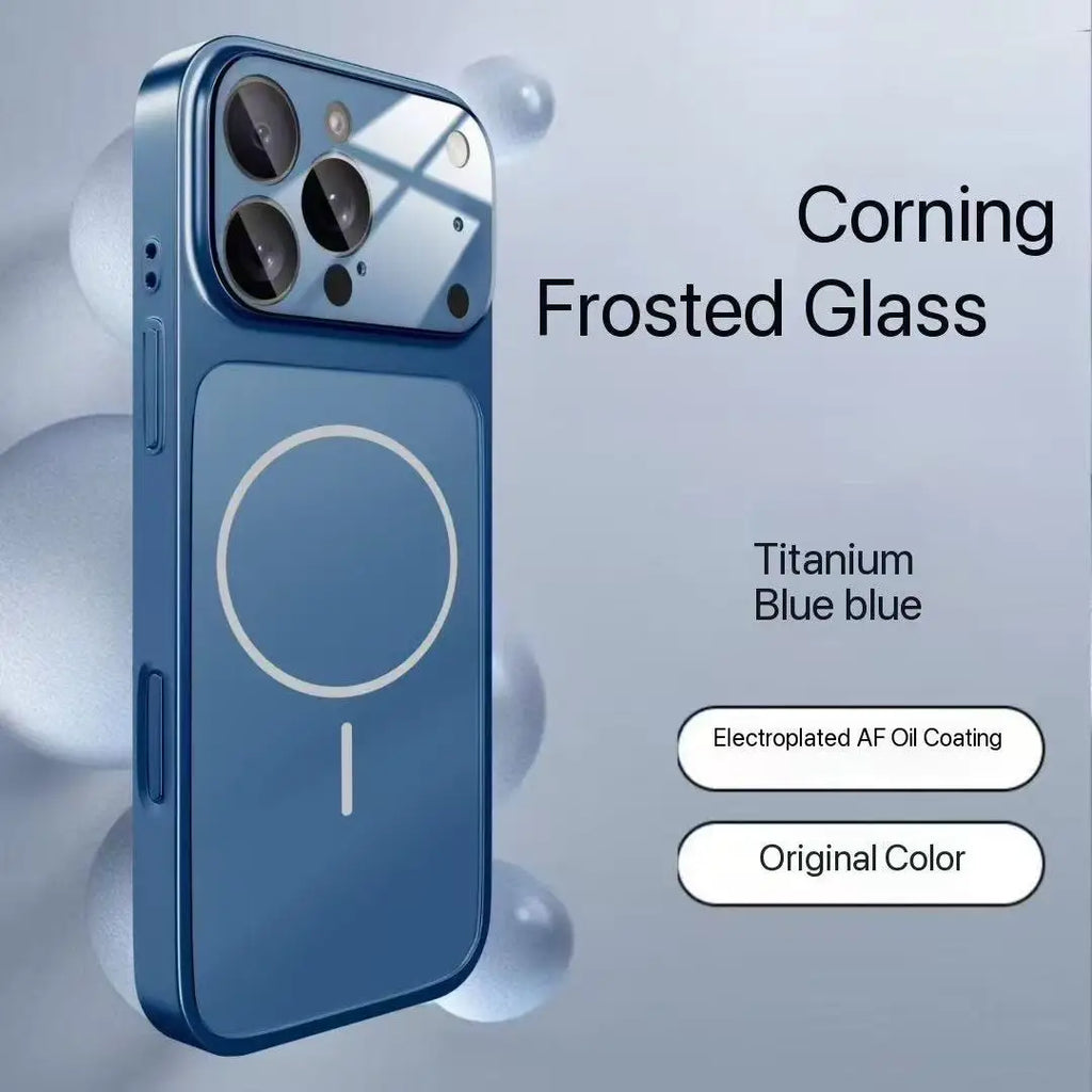 New Luxury frosted glass material shockproof magnetic protective cover for iPhone 17 Air 17 16 15 14 13 Pro Max phone case