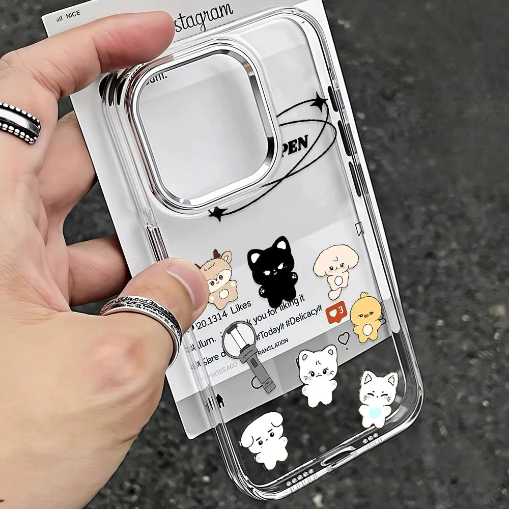 Kpop E-ENHYPENS Phone Case For iPhone 17 16e 16 15 14 13 12 11 mini Pro Max X XR XSMAX 8 7 Air Plus Transparent Soft Cover