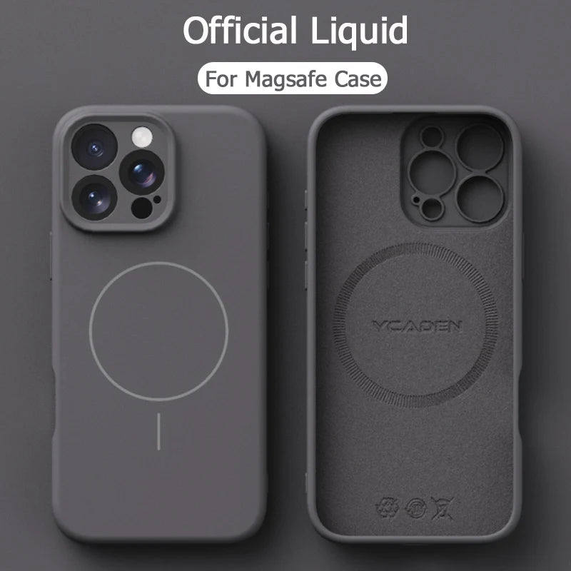 Original Liquid Soft Silicone For Magsafe Wireless Charge Magnetic Case For iPhone 16 Plus 15 14 13 12 Pro Max 11 Cover