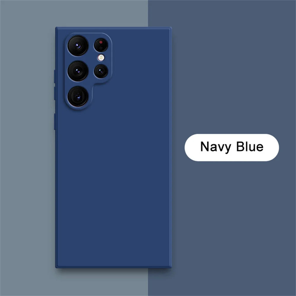 Original Square Silicone Phone Case for Samsung Galaxy S25 Ultra S22 S23 S24 S25 S21 FE Plus Ultra thin Camera Protective Cover