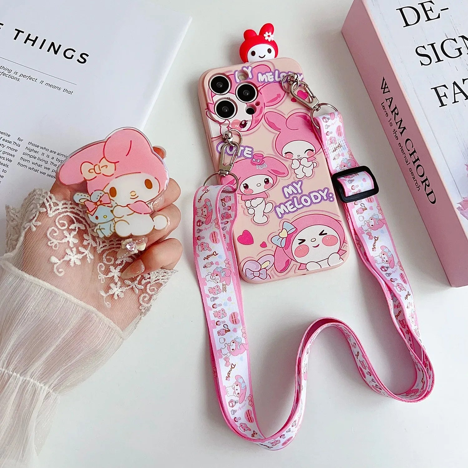 Sanrio 3D Cartoon Kitty Kuromi Holder Case For Samsung Galaxy A70S A11 A21S A21 A31 A51 A71 A02 A02S Crossbody Lanyard Cover