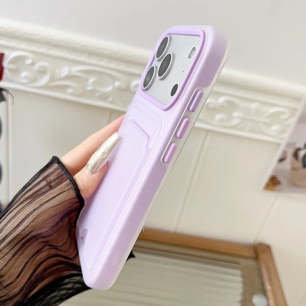 2 in 1 wallet card holder silicone phone case for iPhone 17 16 15 14 13 12 11 Pro Max Air Plus full shockproof back bumper cover