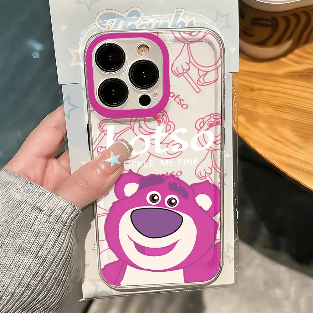 Disney Toy Story Lotso Bear Phone Case For iPhone 17 Pro15 16 13 14 Plus 12 11 17 Air Pro Max XR XS TPU Creative Cartoon  Cover