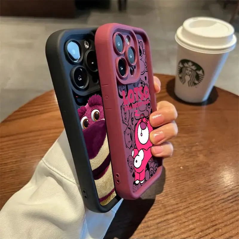 Lotso Strawberry Bear Soft Case For Samsung Galaxy S26 S25 Ultra S24 S23 Plus S22 S21 S20 FE Shockproof Protection Phone Cover