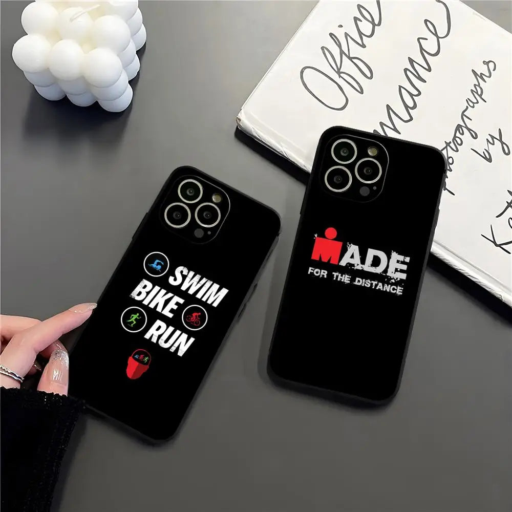 Triathlon Phone Case For IPhone 17 15 16 13 Pro Max 14 12 11 Xr X 8 7 6 Plus Luxury Back Cover
