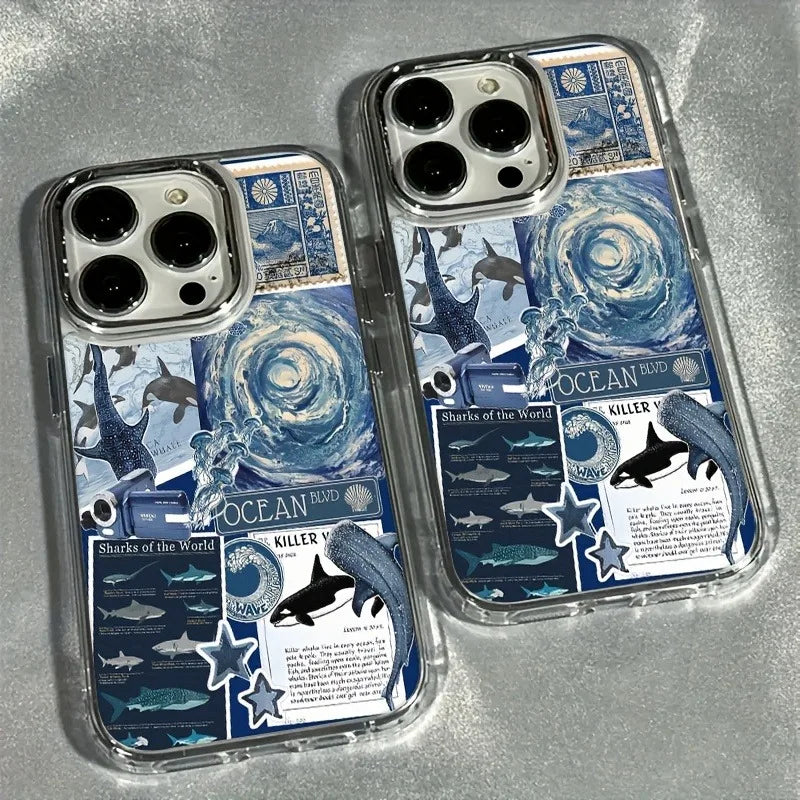 Marine Whale Phone Case for Samsung Galaxy A57 A56 A36 A26 A06 A55 A35 A16 A54 A34 A25 A24 A15 A14 A05S A05 A73 A53 A33 4G 5G