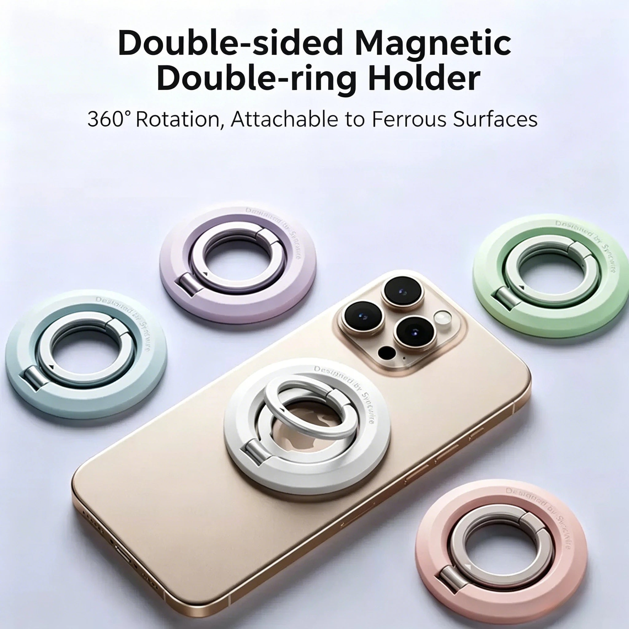 For MagSafe Double Sided Magnetic Phone Holder Multifunctional 360° Rotating Foldable Portable Desktop Ring Magnetic Holder
