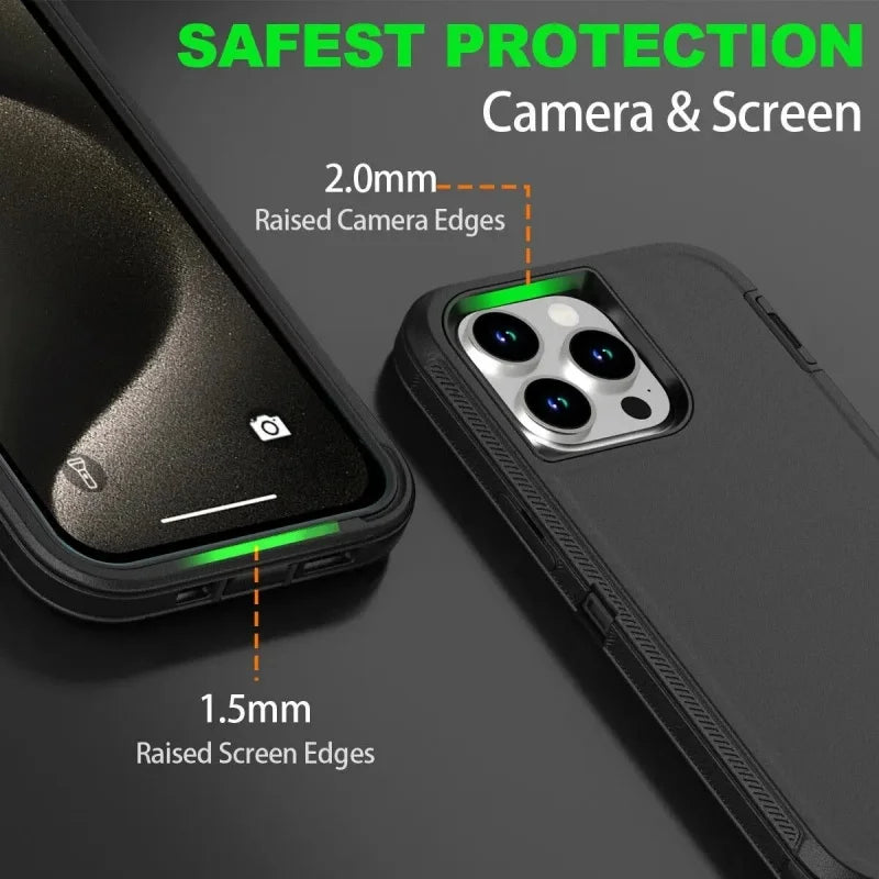 3IN1 Heavy Duty Military Dustproof Phone Case For iPhone 17 16E 15 16 14 Plus 13 12 MINI 11 17 Pro Max 17 Air Protection Cover