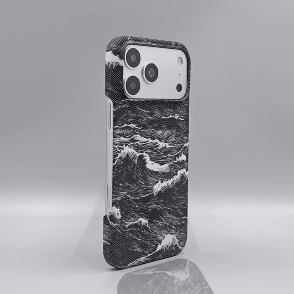 Ultra Thin Frameless Carbon Fiber Texture Magnetic Case For iPhone Air 17 16 15 14 13 Pro Max For Magsafe Hard PC Phone Cover