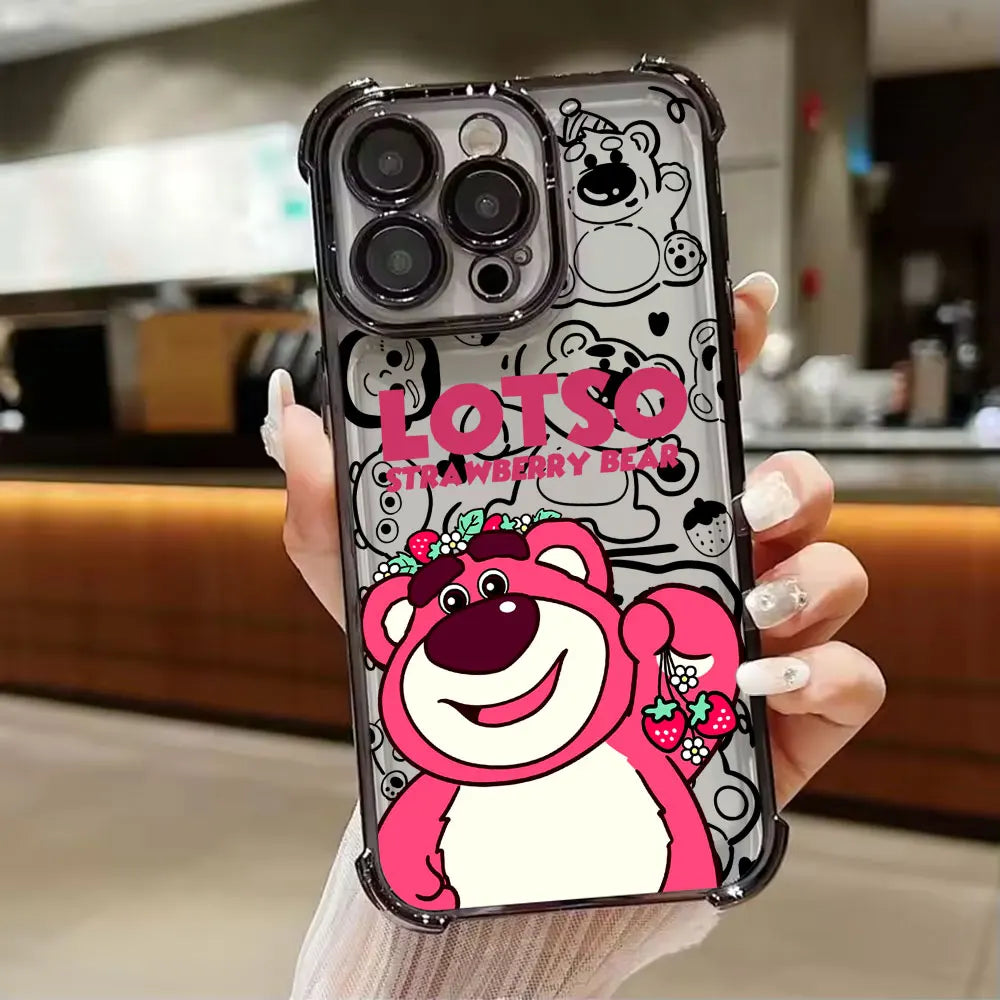 Lotso Strawberry Bear Case For Samsung Galaxy A57 A37 A17 A07 A56 A16 A26 A06 A36 A55 A35 A25 A15 5G A34 A52 A53 A54 Phone Cover