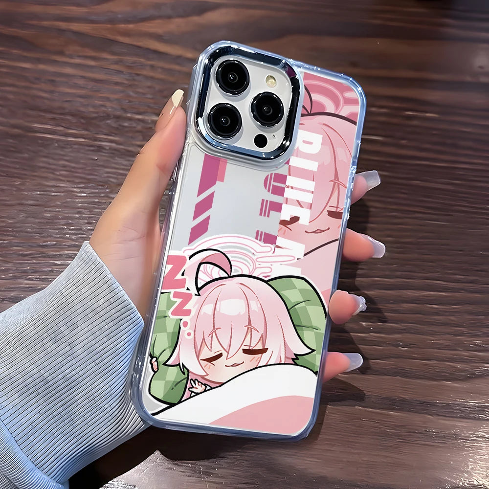 Anime Blue Archives Phone Case for Samsung Galaxy S26 S25 Edge S24 S23 S22 S21 S20 FE Ultra Plus 5G Luxury Transparent Cover