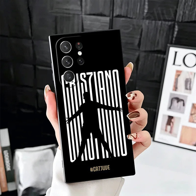 Football Star R-Ronaldo C-CR7 Soft Phone Case for Samsung Galaxy S26 S25 Edge S24 Ultra S23 Plus S22 S21 FE S20 Black Cover Back