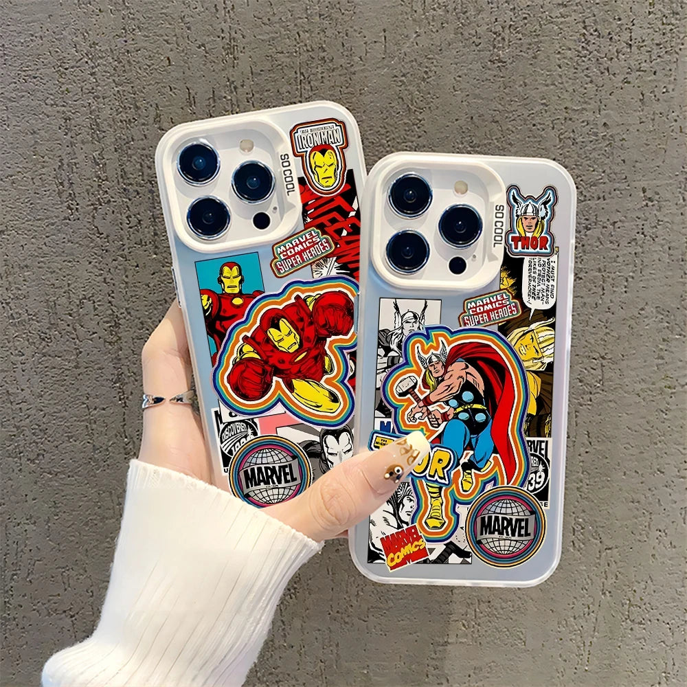 Retro Thanos Avengers Phone Case For iPhone 16 15 14 13 12 11 Pro Max X XR 8 7 Plus Candy-M-MarvelS Matte Shockproof Back Cover