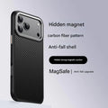 600D Carbon Fiber Texture for Magsafe Case for IPhone 17 Pro Max 17 Air 16 15 Plus Magnetic Wireless Charging Metal Lens Cover