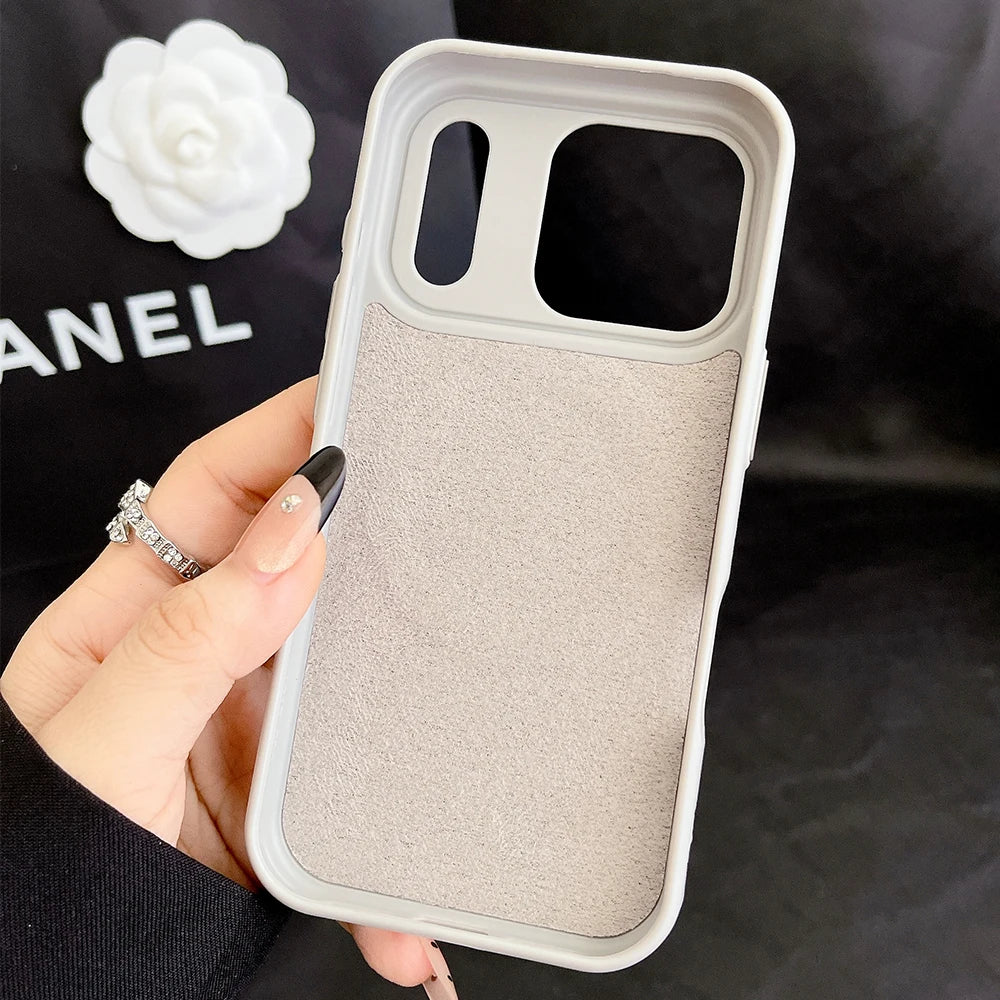 Titanium gray lychee pattern leather magnetic phone case for iphone 17 16 15 14 13 12 11 Pro Max Air magsafe charging soft cover