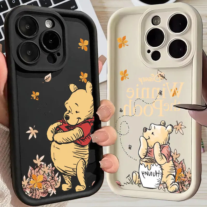 Autumn Winnie The Pooh Leaves Case For Apple iPhone 17E 15 16 14 13 12 11 17 Pro Max 17 Air 16 Plus 16E Phone Protective Cover