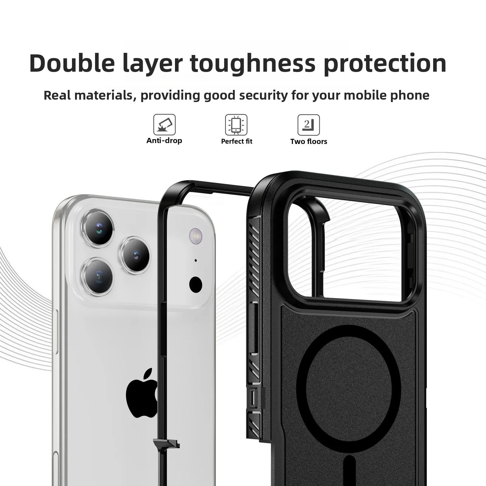 Rugged Military Grade Anti-Drop Ott Armor Case For IPhone17 Pro Max Air 16 15 14 Plus 13 12 For MagSafe Charging Protect Cover