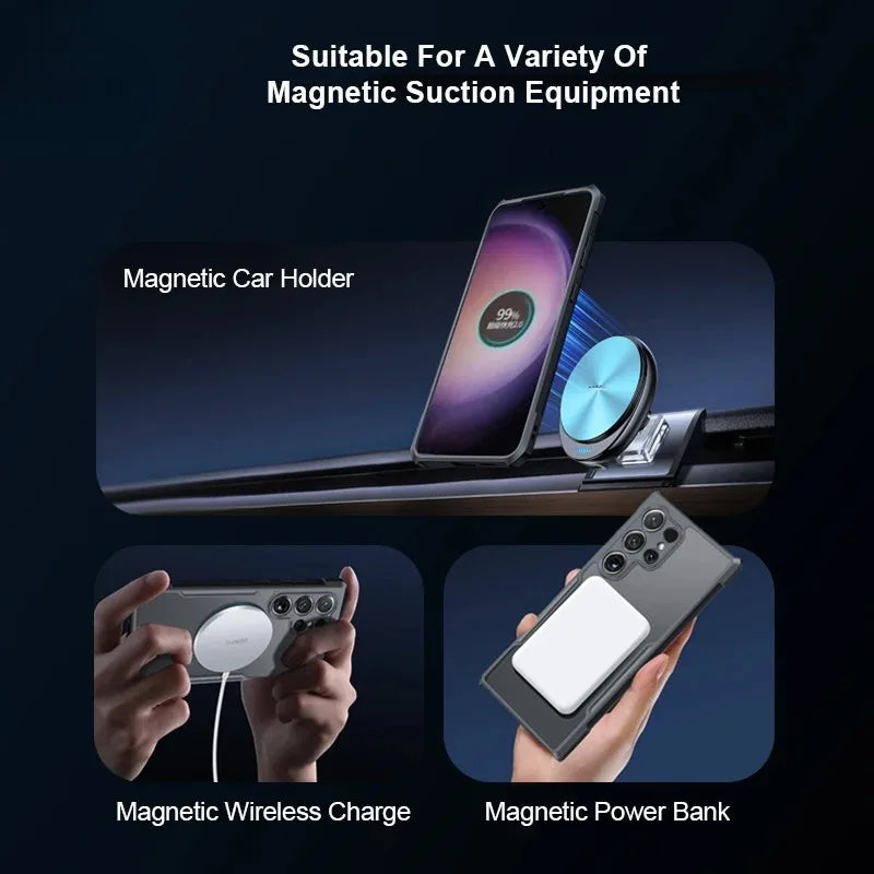 HD Transparent Soft Airbag Shockproof for Magsafe Magnetic Case for Samsung Galaxy S26 Pro S25 Edge S24 S23 FE Plus Ultra Cover
