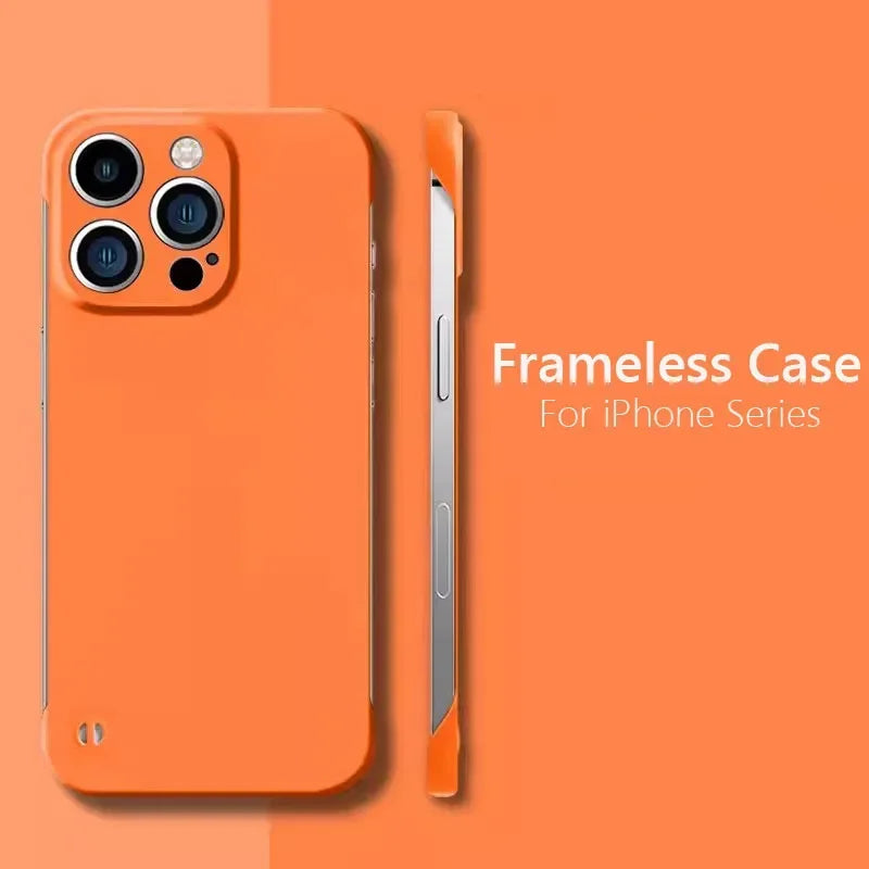 Frameless Slim Matte Hard Back Cover Case For iPhone 15 16 17 Pro Max Air 16E 14Pro Plus 14 13 12 Pro Max 15Pro ShockProof Coque