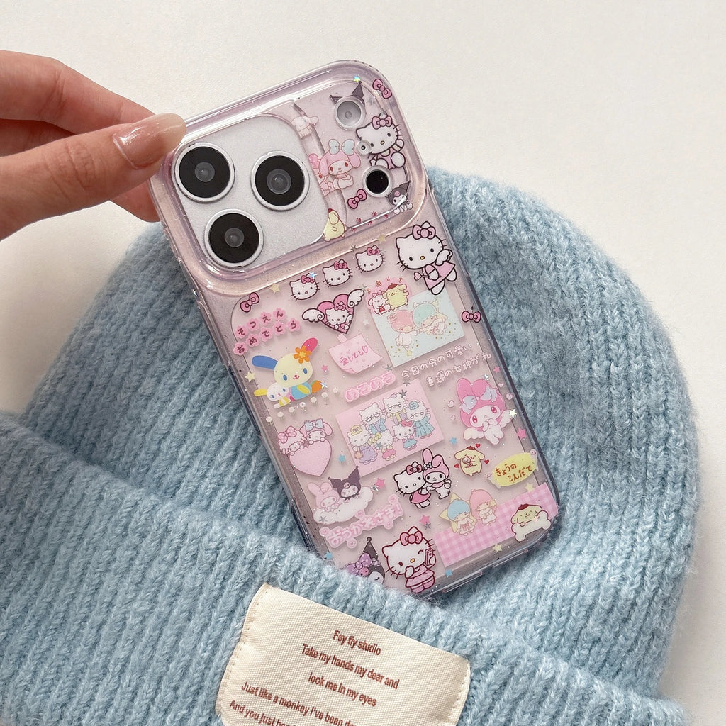 Luxury IMD Sanrio Hellos Kitty Kuromis Melodys Phone Case For iPhone 17 Pro Max 16 Pro 15 Pro 14 Pro Max Shockproof Back Cover