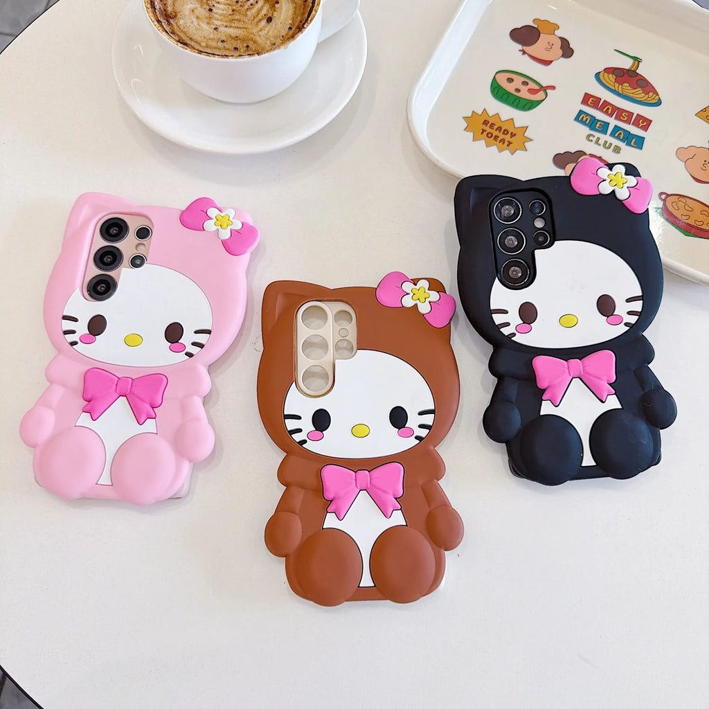 Kawaii Sanrio Hello Kitty Girlish Case For Samsung Galaxy S26 Ultra S25 S24 S23 S22 Plus FE A57 A37 A56 A36 A55 Shockproof Cover