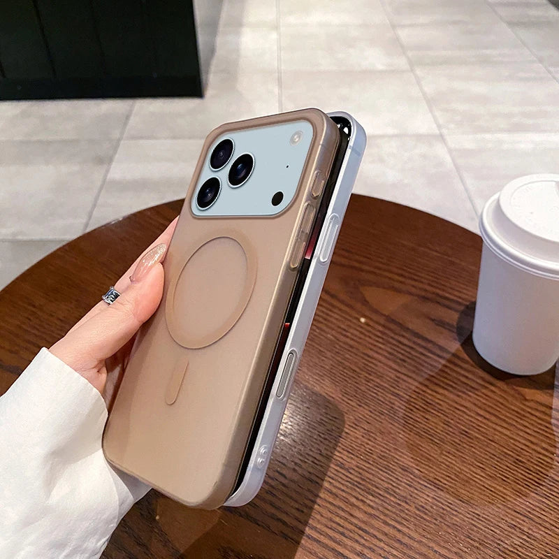 Ultra Thin Matte Case For iPhone 17 Air 16 E 15 14 13 12 11 Pro Max X XR 7 8 Plus Magnetic For Magsafe Wireless Charge PC Cover