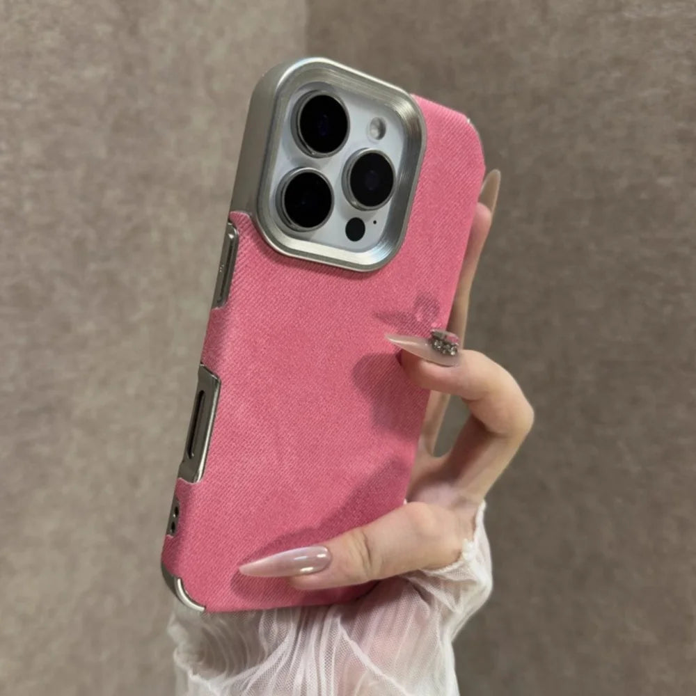 Retro Vintage Cowboy Fabric Case for iPhone 17 Air 16 15 14 13 12 Pro Max 11 Plus Luxury Jeans Soft Bumper Armor Phone Cover