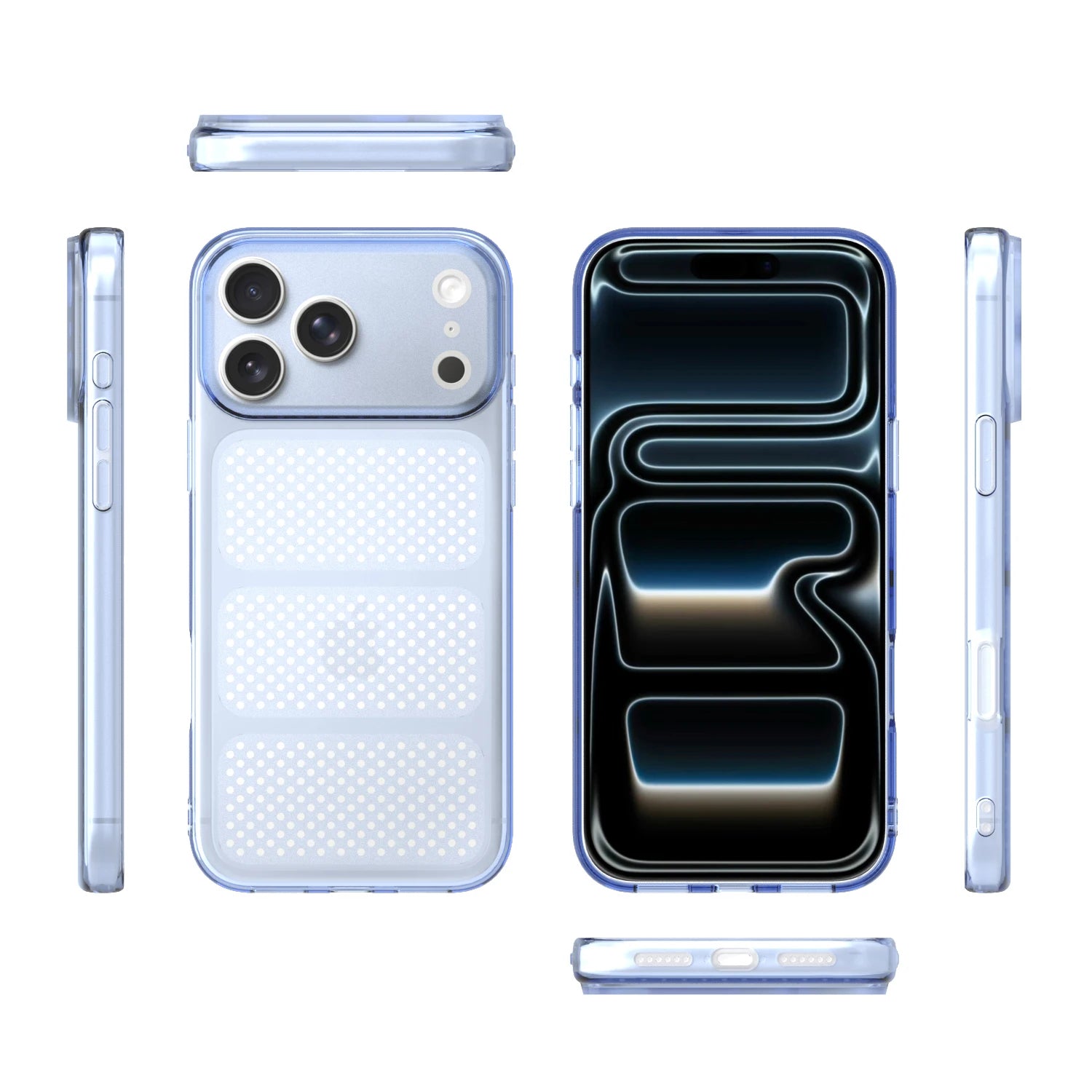 Heat Dissipation Phone Case For Iphone 11 12 13 14 15 16 17 Pro Max Plus Thin Light Cooling Phone Cover Translucent Soft Shell
