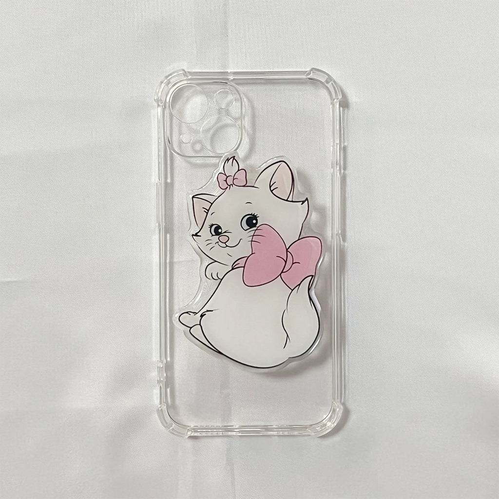 Korean Cute Cartoon Cat Phone Holder Griptok Support For IPhone 17 Pro Max Phone Case Grip Tok Socket Bracket Girl Gift